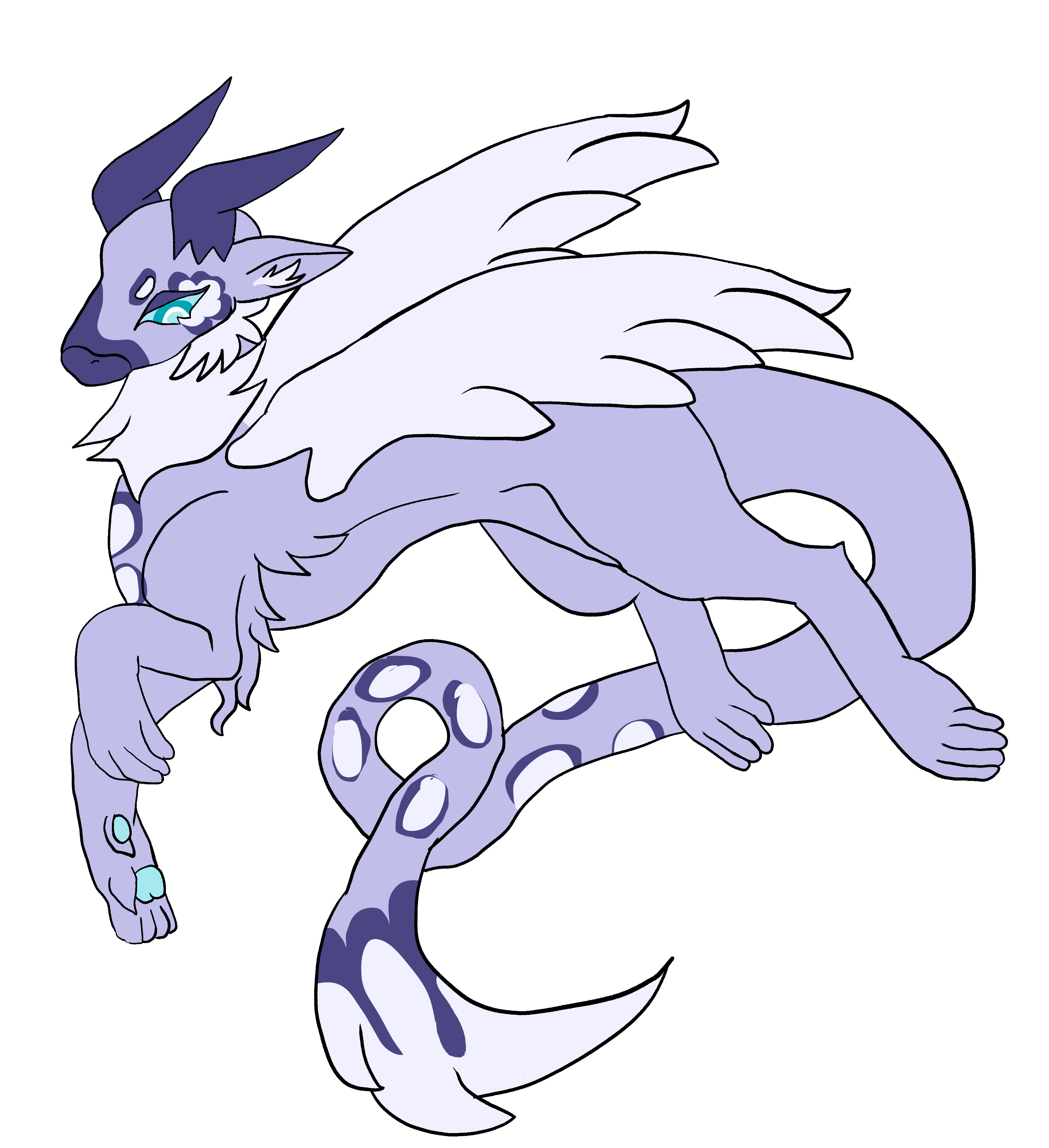 illustration of a purple dragon among stars